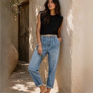 Pilcro Ultra High-Rise Pleated Trouser Jeans Sz 27